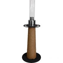 Masuria Gartenlampe Juno Steel Black mit Tauwerk Biobrennstofflampe Gartenfeuer