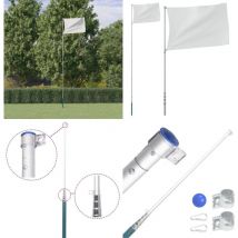 Vidaxl - Mât de drapeau télescopique Argenté 5,55 m Aluminium - mât de drapeau - mâts de drapeau - Home & Living