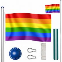 Mât avec drapeau réglable en hauteur -