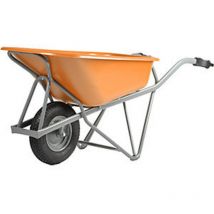 Protaurus - Carretilla Profi-Max Plus de acero 90 l cubeta de pead roja