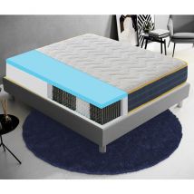 Ilovesleep - Matelas 180x200 ressorts ensachés et mousse mémoire à 9 zones différenciées - 23 cm de hauteur - Anatomique - Antibactérien
