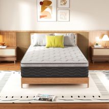 Dewinner – Matelas Hybride 90x190cm Épaisseur 25cm – Ressorts Ensachés – Soutien Ergonomique 7 Zones – Mousse Respirante – Confort Optimal