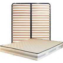Matelas 180x200 + Sommier Démonté + pieds + Protège Matelas Offerts contact Mousse a Mémoire de Forme - Epaisseur 23 cm - Ferme
