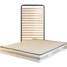 King Of Dreams - Matelas 90x190 + Sommier + pieds Offerts 70x190 Mémoire de Forme - 23 cm - Trés Ferme