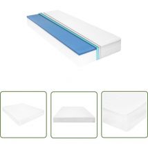 The Living Store Matelas 160x200 cm Mousse à mémoire de forme Visco 18 cm - Matelas Confortable - Matelas à Mémoire De Forme - Matelas Blanc