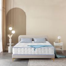 Yidatong - Matelas 90x190 cm - Ép 20cm - Ressorts ensachés - Mousse à mémoire de forme - Mousse ondulée confortable - Anti-acariens- 7 Zones