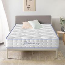 Matelas 90x190 cm - Ép 22cm - Ressorts Ensachés - Soutien Ferme -Haute Densité - Mousse et latex - Soutien Parfait