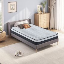 Matelas luxe 90x190 cm, Épaisseur 23 cm, Matelas à ressorts ensachés, 7 Zones de Confort, résistant et Durable, Support à Haute résilience, Respirant