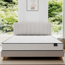 Matelas 140x190 cm - inre, Ressorts ensachés, Solide et Confortable, certifié oeko-tex, épaisseur 20cm, 7 zones différenciées