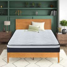 Matelas 90x190 cm Premium - Ép 24cm - Ultra Respirante - Mousse rh + Ressorts ensachés - Anti-acariens - 7 Zones de Soutien Latex