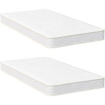Matelas 90x190 Bolli Lot 2 Luxe Matelas Mémoire de Forme pour Adulte Enfant - 7 Zones de Confort Mousse Mémoire Adaptative