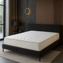 Nuits D'or - Matelas 160x200 Mousse Haute Résilience Densité 35 Kg/m3 - Hauteur 21 Cm - Soutien Souple + Oreiller à Mémoire de Forme + Protège
