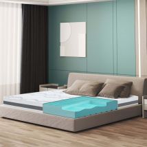 The White Stone - Matelas 135 x 175 à fermeté moyenne Hauteur 16 cm Propriétés orthopédiques et automodelantes Tissu hypoallergénique et respirant