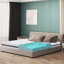 The White Stone - Matelas 165 x 200 à fermeté moyenne Hauteur 16 cm Propriétés orthopédiques et automodelantes Tissu hypoallergénique et respirant
