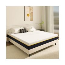 Dewinner - Matelas 140x190 à mémoire de forme Haut 17 cm, Matelas en Mousse à mémoire de Forme, éponge en fibre de charbon de bambou, Double