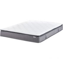 Matelas à Ressorts Ensachés Double 180 x 200 cm avec Poignées Mémoire de Forme Rembourrage Rafraichissant Housse Amovible Moyennement Ferme Pleasant