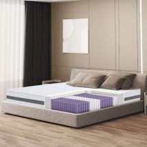The White Stone - Matelas 130 x 190 à ressorts ensachés Hauteur 20 cm Moyen Rigide, Autoformant, Orthopédique Revêtement hypoallergénique et respirant