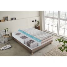Ilovesleep - Matelas 80x200 à ressorts ensachés - mémoire de forme - à 9 zones avec revêtement amovible haut 25 cm modèle Parigi