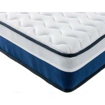 Matelas alexis a Ressorts + 3,5 cm Memoire de Forme 70 Kg/m3 - 120x190 Hauteur +/- 25 cm - Accueil Moelleux - Soutien Equilibre - 7 Zones de Confort -
