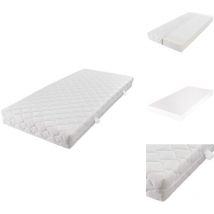 Matelas avec housse lavable 200 x 160 x 17 cm - Matelas Confort - Matelas Double - Matelas Blanc - Matelas Mousse - Matelas Livraison Rapide
