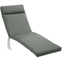 Outsunny - Matelas bain de soleil - matelas de transat - coussin de chaise longue - tissu gris foncé