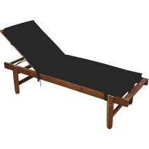 Matelas Bain de soleil extérieur imperméable Noir 60x190 cm