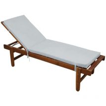 Matelas Bain de soleil extérieur imperméable Gris clair 60x190 cm