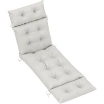 Matelas bain de soleil style Chesterfield - matelas de transat - coussin de chaise longue - tissu gris clair
