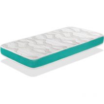 Matelas BEBE MILU VERT 70x140 Epaisseur 14 CM - Noyau en mousse perfore et Respirant -DORMALIT