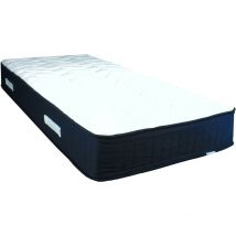 Nuits D'or - Lot de 2 Matelas benjamin a Ressorts + 3,5 cm Memoire de Forme 70 Kg/m3 + 2 Aleses 90x190 Hauteur +/- 30,5 cm - Accueil Moelleux