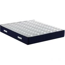 Matelas benjamin a Ressorts Ensaches + 4 cm Memoire de Forme 80 Kg/m3 + Alese 140x190 Hauteur +/- 31 cm - Accueil Moelleux - Soutien Ferme - 7 Zones