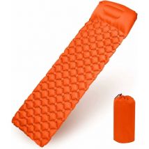 Matelas Camping, Tapis de Couchage avec Oreiller de Gonflable Matelas Randonnée Pliable et Imperméable pour Camping, Voyage, Randonnée 190 x 56 x 6cm