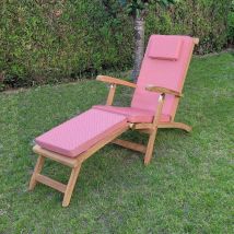 Matelas à motifs corail/blanc pour chaise longue