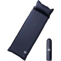 Matelas de camping autogonflant avec oreiller 1 personne gris