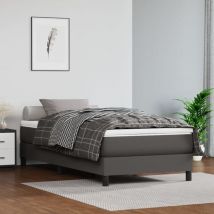 Lafomukea - Matelas de lit à ressorts ensachés Gris 90x190x20 cm Similicuir