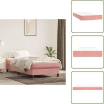 Matelas de lit à ressorts ensachés rose 100x220x20 cm velours - Matelas à Ressorts Ensachés - Matelas à Ressorts Ensachés - Matelas - Meuble De