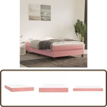 Matelas de lit à ressorts ensachés Rose 120x200x20 cm Velours - Matelas à Ressorts Ensachés - Matelas Moelleux - Matelas Double - Matelas Rose