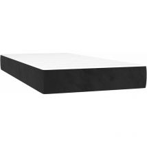 Matelas à ressorts ensachés pour enfants noir 80x160 cm velours