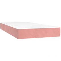 Matelas à ressorts ensachés pour enfants rose 80x160 cm velours