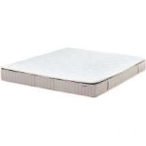 Matelas en Latex avec Ressorts Ensachés 160 x 200 cm Housse Amovible en Polyester Fermeture Eclair Ferme Blanc Daydream