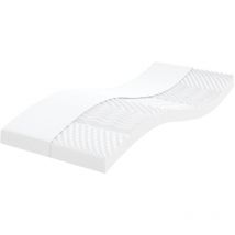 Lafomukea - Matelas en mousse blanc 90x200 cm 7 zones dureté 20 ild