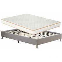Matelas en Mousse Dewinner Haute Resilience Ultra Respirante, Deux Faces utilisables (160x200cm matelas Épaisseur 18cm+Cadre de lit Plateforme, )