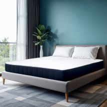 Matelas en Mousse à Mémoire, 130x190, 22cm, Souple à mi-ferme, Épaisseur Renforcée, Housse 100% Coton, Fabriqué En Italie - Tanhk