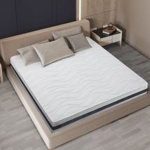 The White Stone - Matelas 130 x 190 en Waterfoam Hypoallergénique Hauteur 16 cm Rembourrage en ouate et revêtement en tissu 3D respirant,