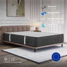 Cosmos - Matelas Equinox 135x190 Cm-mémoire De Forme-mousse Hr 35 Kg-latex-confort-ferme-réversible-30 Cm