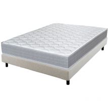 Ebac Literie - Matelas et sommier 160x200 Madere - Newkit - Soutien ferme - Sommier démonté - Crème