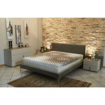 Nuits D'or - Lot de 2 Matelas - Face ete + ame Mousse poli Lattex Haute resilience Face Hiver Memoire de forme 65 Kg/m3 Tissu Soja Naturel + 2 Aleses