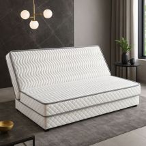 Provence Literie - Matelas Ferme Pour Clic Clac + Alèse 130x190 x 10 cm - Dim Assise 60 cm - 5 zones de Confort - ame rembourrage 100 % polesther