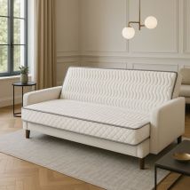 Literie Julien - Matelas Ferme Pour tous Clic Clac 140x190 x 13 cm avec 3 cm Memoire de Forme 60 Kgs/m3 - Decoupe Assise 70 cm