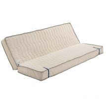 Provence Literie - Matelas Ferme Pour tous Clic Clac + Alese 130x190 x 11 cm + Oreiller Visco avec 3 cm Memoire de Forme 65 Kgs/m3 - Decoupe Assise